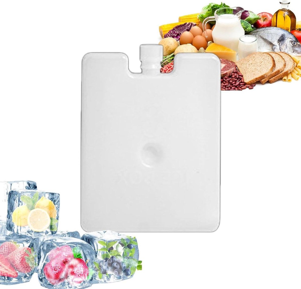 Koelelementen Lunchtrommels - Vrieselementen Koelbox - Voedsel Koel Houden - Draagbaar Platte Ontwerp - 250 ml - Wit