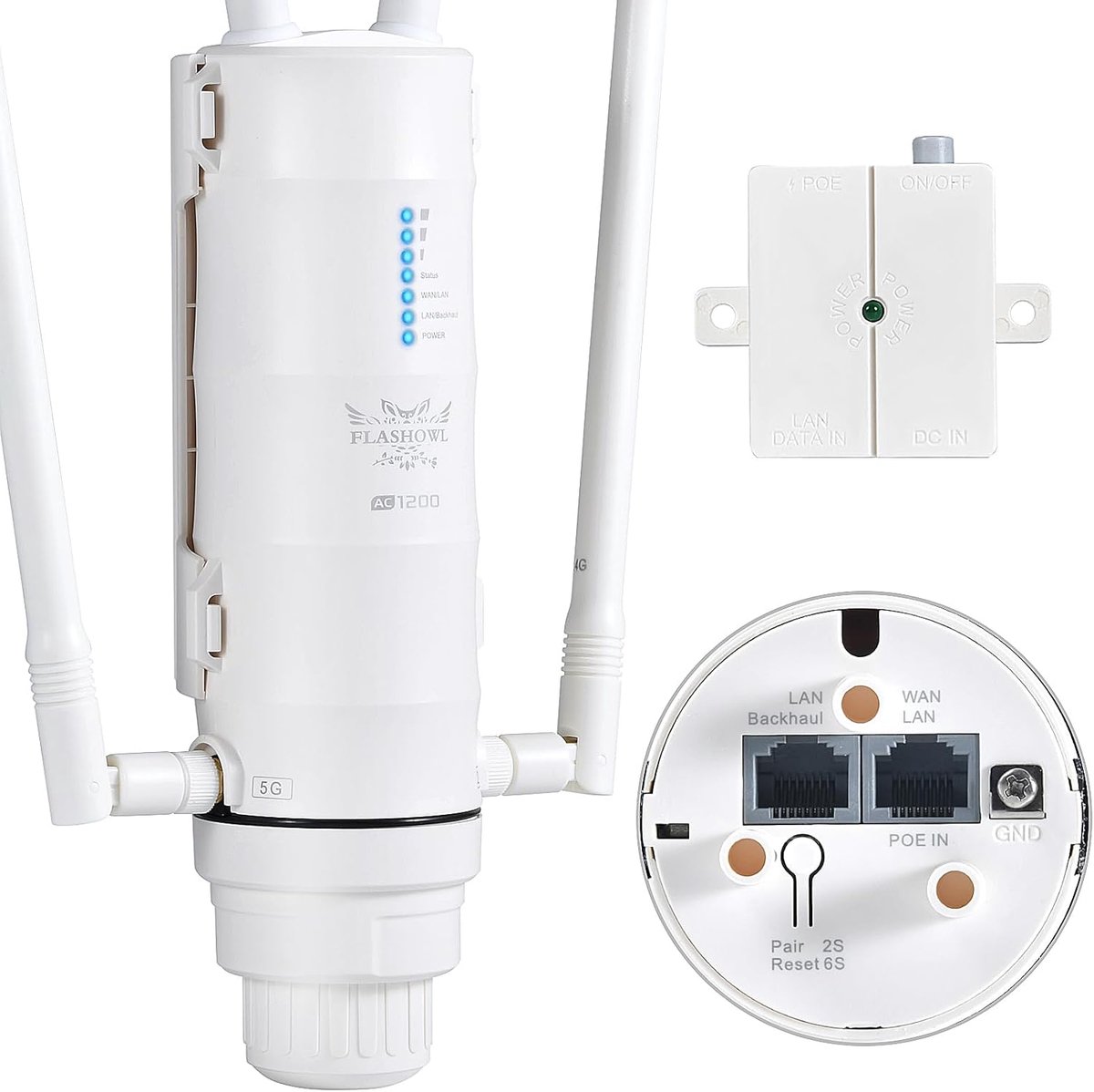 Thijox - Wifi-buitenantenne 1200 Mbps, waterdichte outdoor wifi access point, dual-band wifi-repeater voor tuin, weerbestendige wifi-versterker, wifi-
