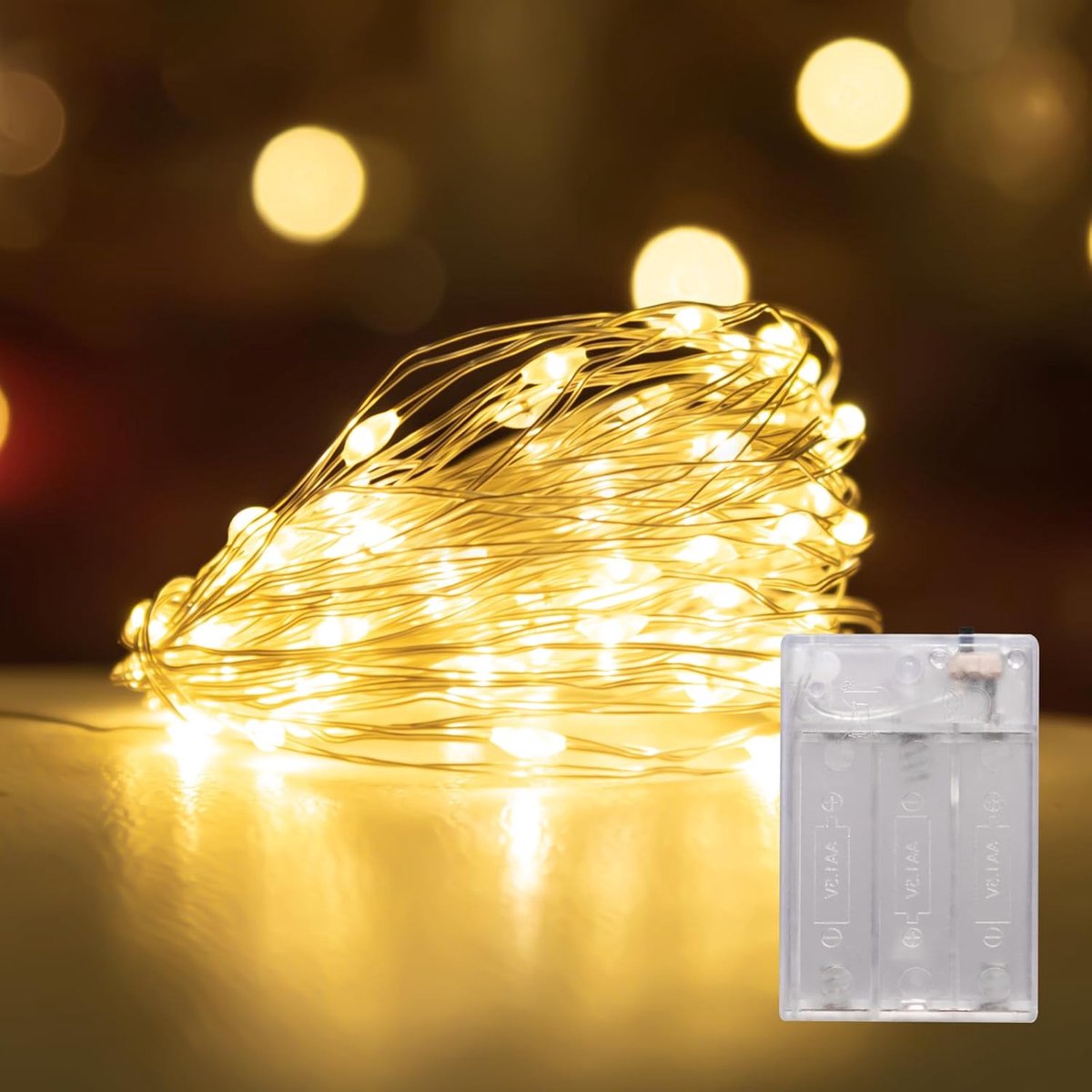 SnelShoppen - Battery Operated Fairy Lights - Micro LED Sfeerverlichting met AA Batterij voor Kerst, Slaapkamer, Feest, Bruiloft, Halloween Decoratie