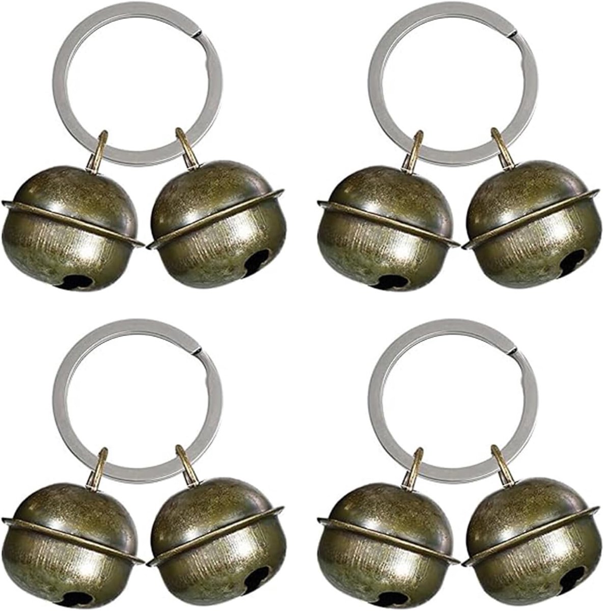 SnelShoppen - Hondenhalsband Klokken - 4 Sets Luide Bel voor Honden en Katten - Duurzaam Ijzer met Chroom Afwerking - Ideaal voor Wandelen en Buitenac