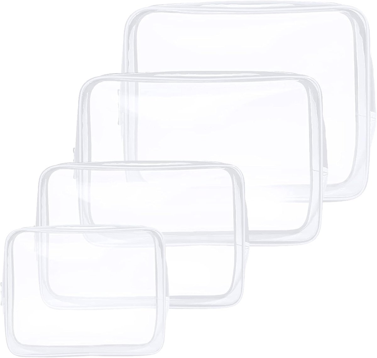 SnelShoppen - Transparante Toilettas PVC Waterdicht Reisbagage met Rits - Make-up Tas voor Vrouwen, Mannen en Kinderen - Ideaal voor Vakantie, Camping