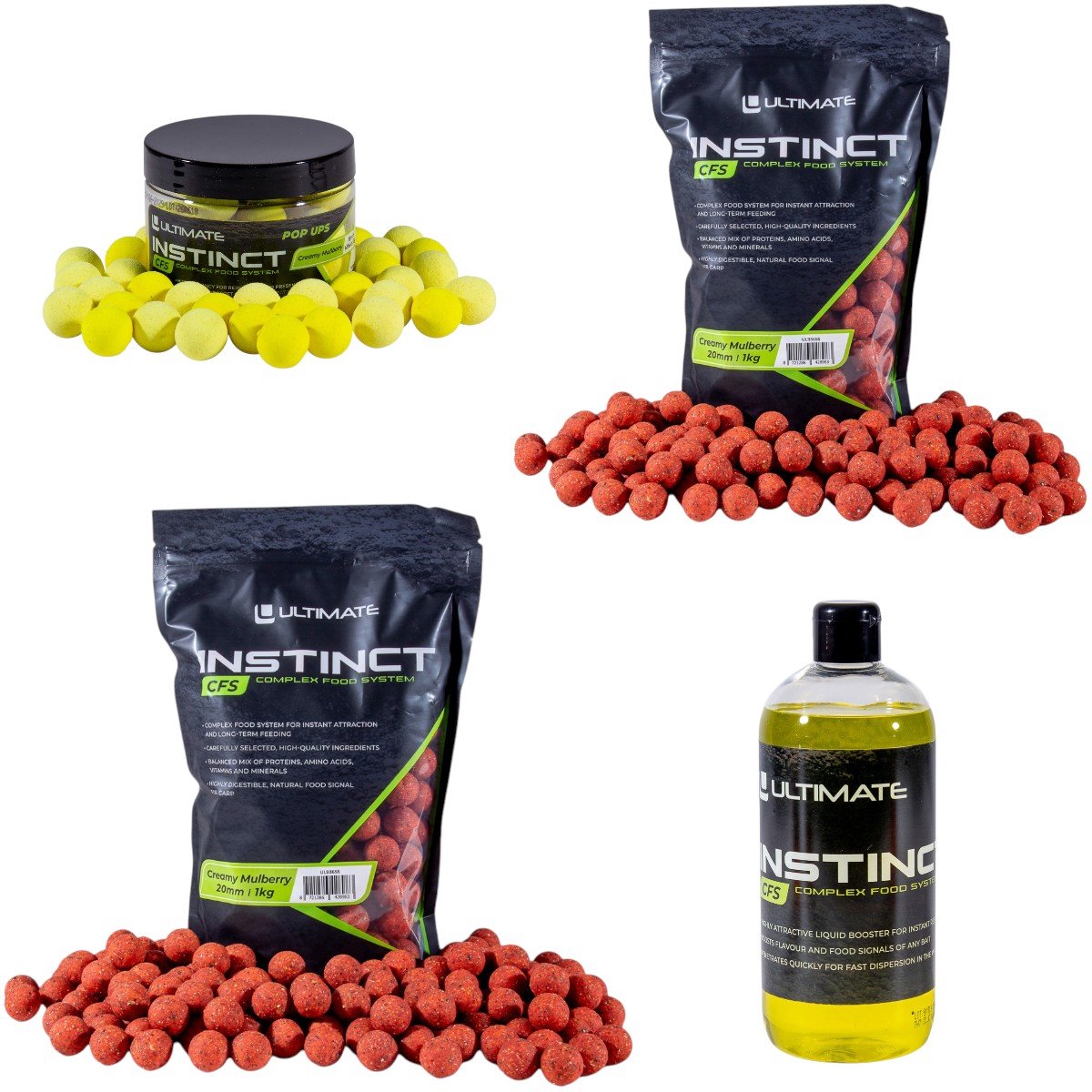 Ultimate Instinct CFS Creamy Mulberry Baits Pack - Karper Set