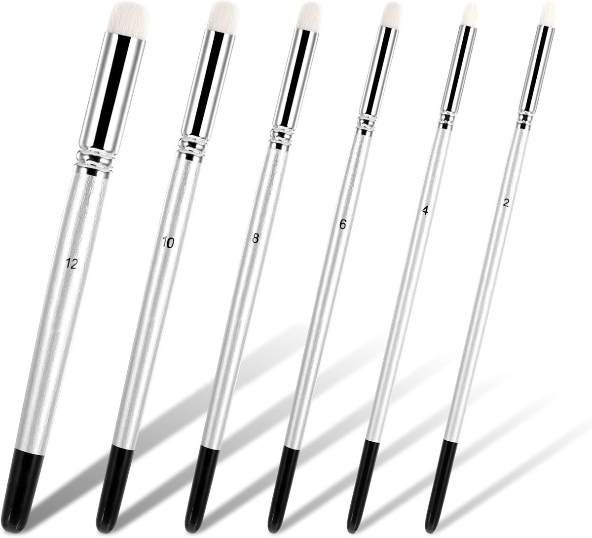 SnelShoppen - 6 Delige Miniature Droogkwasten Set voor Modelbouw - Professionele Droogborstels voor Miniatuur Schilderen - 6 Maten Detailkwasten voor