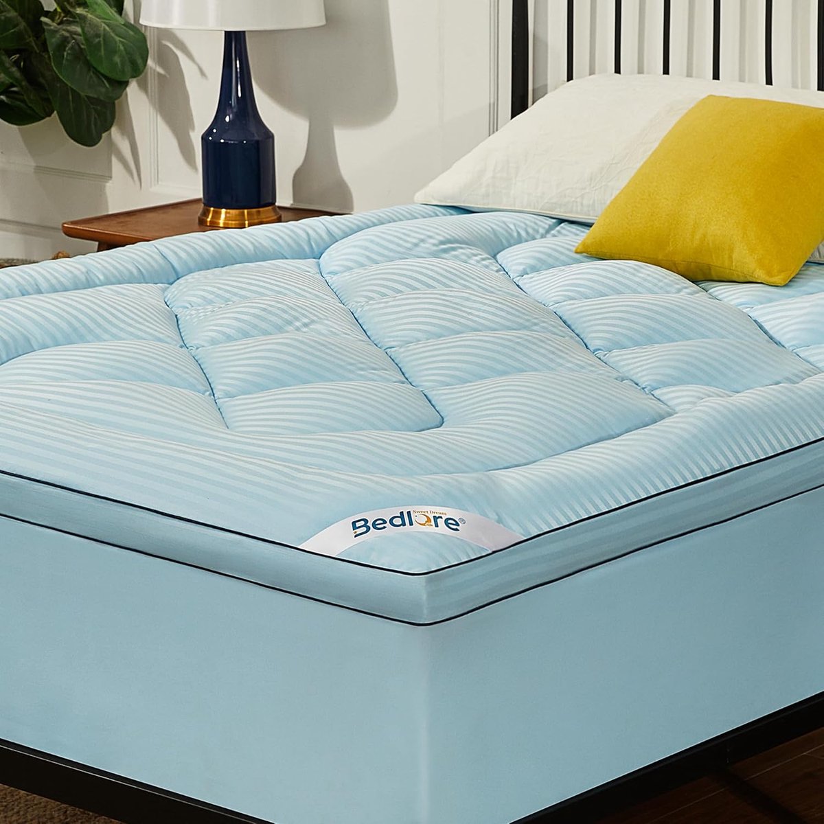 SnelShoppen - Matrass Topper 160 x 200 cm - Gequilt - Zacht en Ademend - Oeko-Tex Gecertificeerd - Geschikt voor Matrassen tot 40 cm - Wit - Perfect v