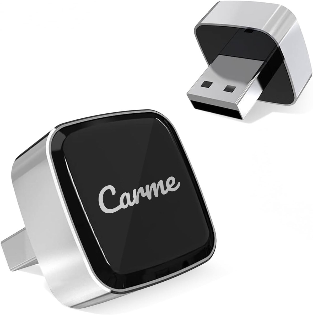 SnelShoppen - CarPlay Dongle 2-in-1 - Wireless CarPlay & Android Auto - USB-A & USB-C - Mini Dongle voor Auto - Silver