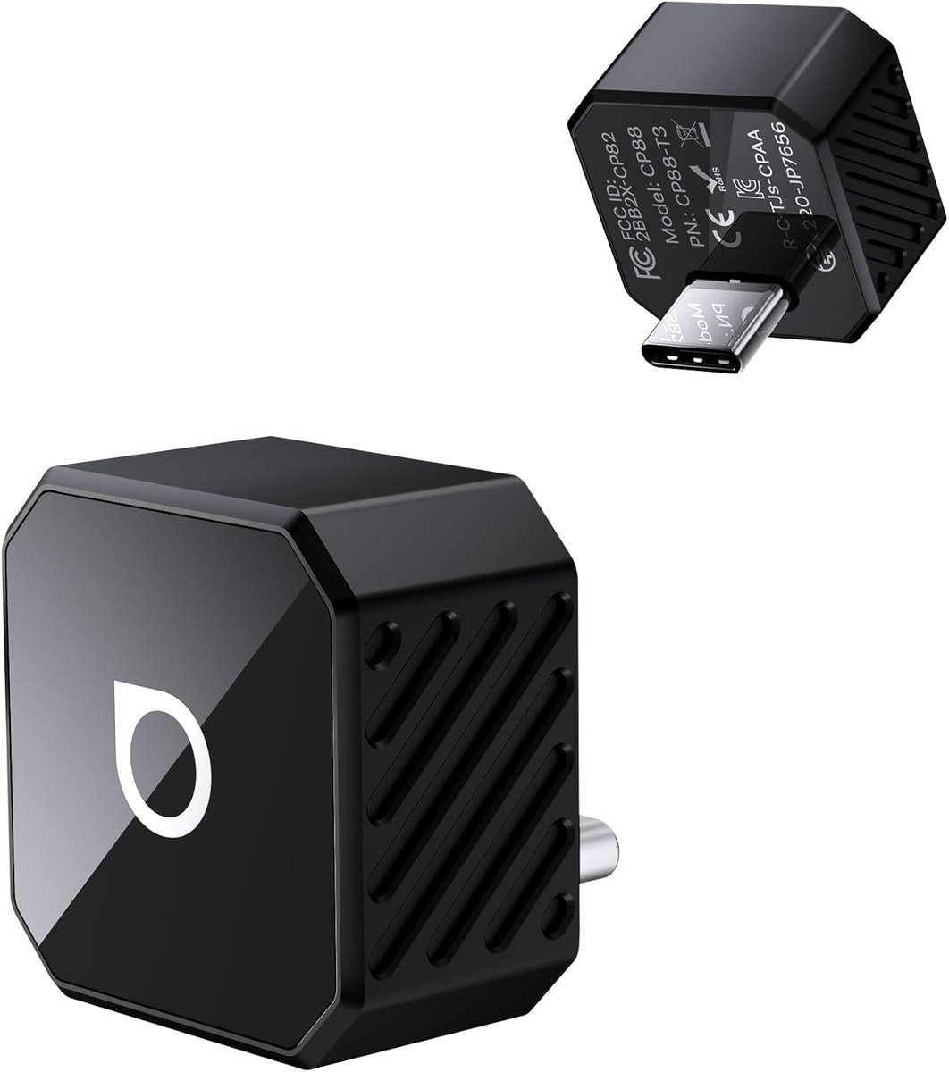 SnelShoppen - Ottocast Mini Cube 3.0 Wireless CarPlay Adapter - Ultra-Mini USB-C Dongle - Snel Draadloos CarPlay & Android Auto - Geheugen voor Twee T