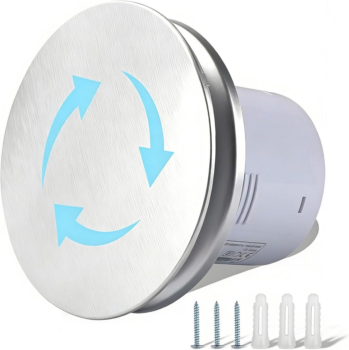 SnelShoppen - Drain Fan 100mm - Stille Badkamer Ventilator met Terugslagklep - Plafond- en Wandmontage voor Badkamers, Keukens, Toiletten, Woonkamers,