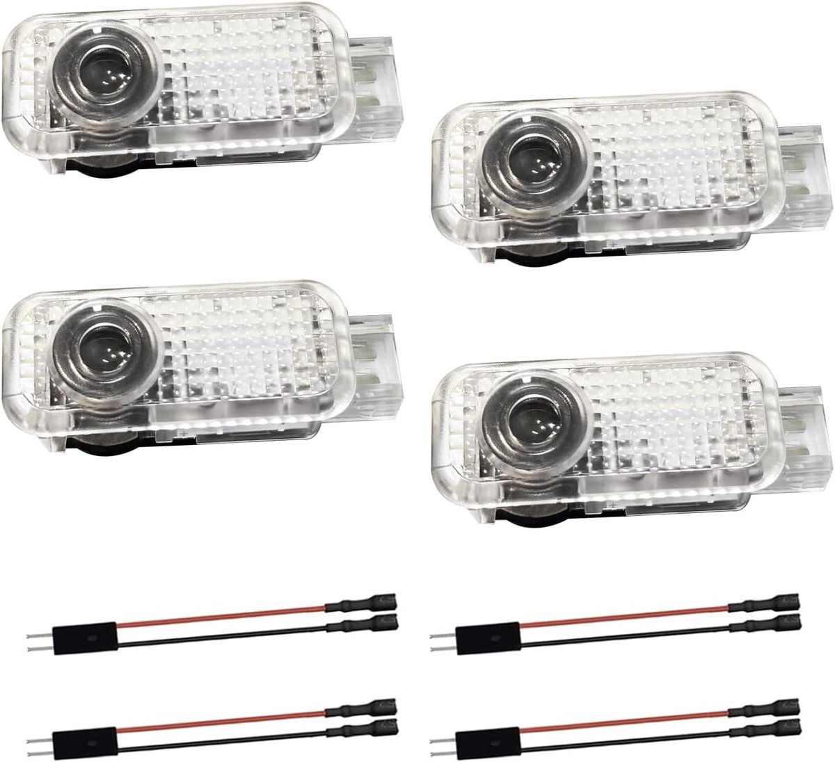 SnelShoppen - 4 Stuks Auto Deur Lichten Logo Projector Lichten Accessoires voor A1/A3/A4/A5/A6/A7/A8/Q2/Q3/Q5/Q7/Q8/TT/R8 - Ceremonieel, Eenvoudig te