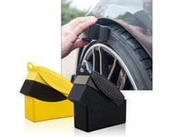 SnelShoppen - 2x Tire Dressing Applicator Pads - Duurzame Plastic Auto Spons voor Banden - Universele Toepassing voor Auto, Motor en Fiets - Ideaal vo