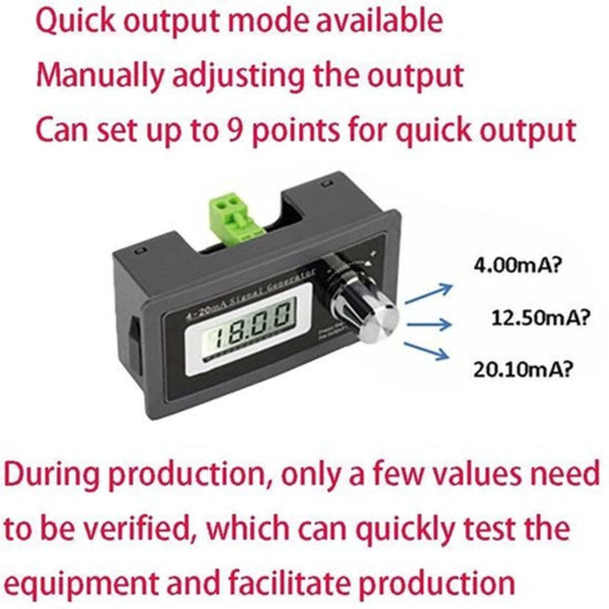 Hoge precisie 4-20mA signaalgenerator voor stroomlus testen - Twee-draad transducer test