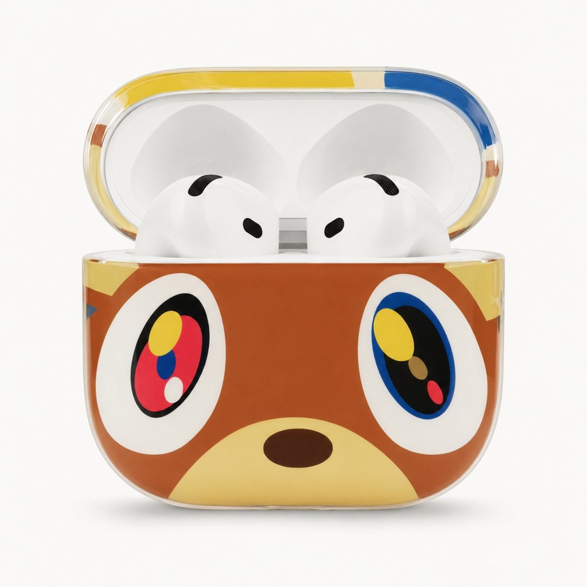 Enluxe Case geschikt voor Airpods 4 - Schattige Cartoon Beer - Bruin Hoesje, Schokbestendig & Draadloos Opladen