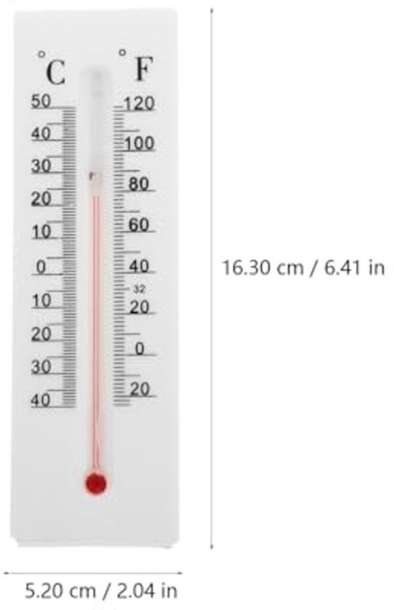Set van 2 Thermometers - Sleutelverstopplek - Kunststof Wandthermometer voor Binnen en Buiten - Weerbestendig