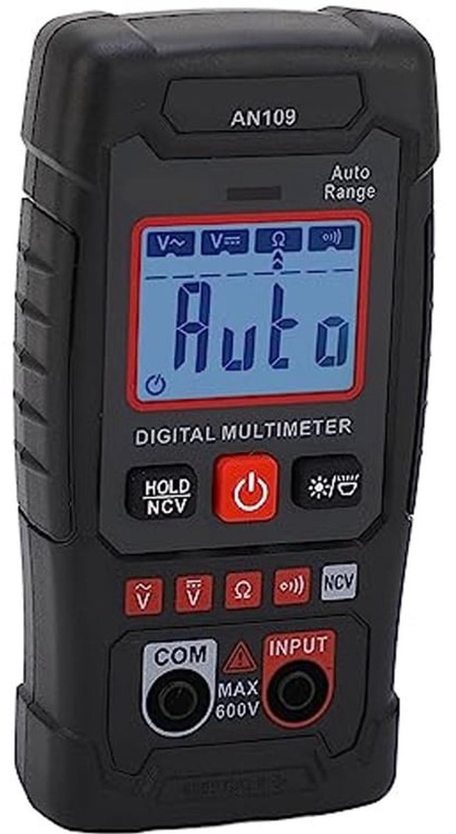 Draagbare multimeter, digitale multimeter met 4000 counts, spanningsmeter met automatisch bereik, weerstandsmeter NCV draagbare multimeter