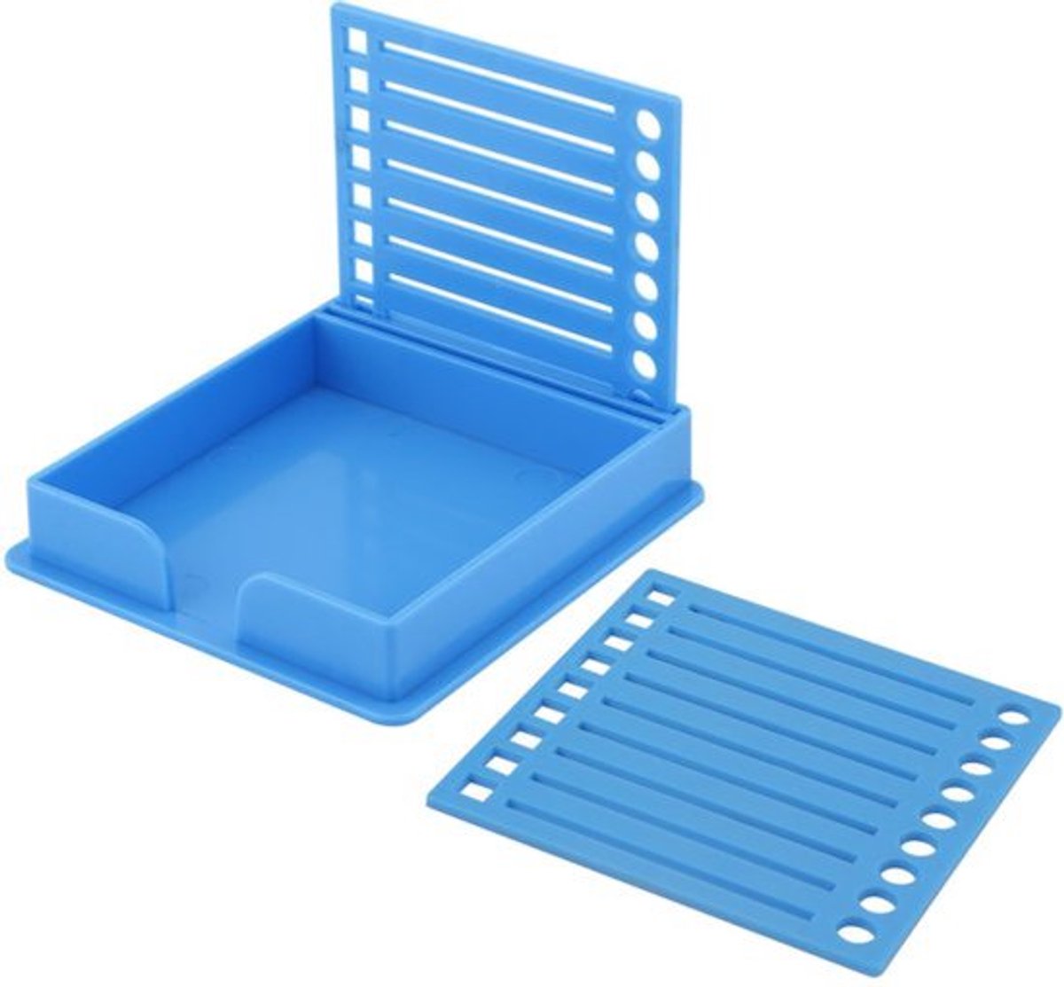 Sticky Note Template - Blauwe Zelfklevende Notitiehouder met Lijn Tray - Memo Pad Organizer voor Kantoor en Thuis