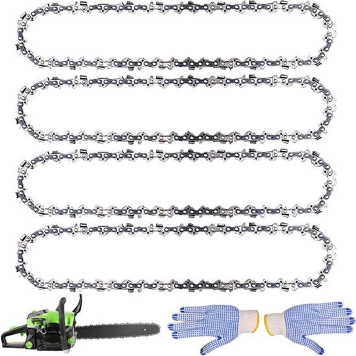 Nieuwe Kettingzaagketting 35 cm 4 stuks - 3/8 inch LP 52 aandrijfschakels - 13 mm - Geschikt voor ...