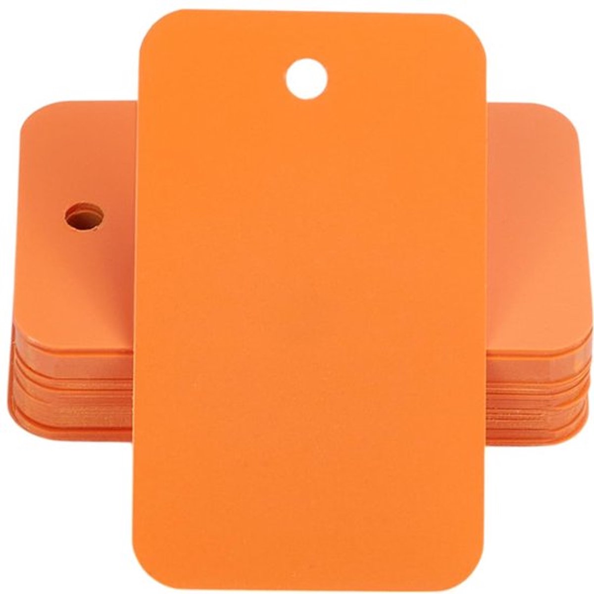 200 stuks Kunststof Verzendlabels Waterdicht - Donker Oranje - 3x5 cm - Hangtags voor Sleutels en Bagage