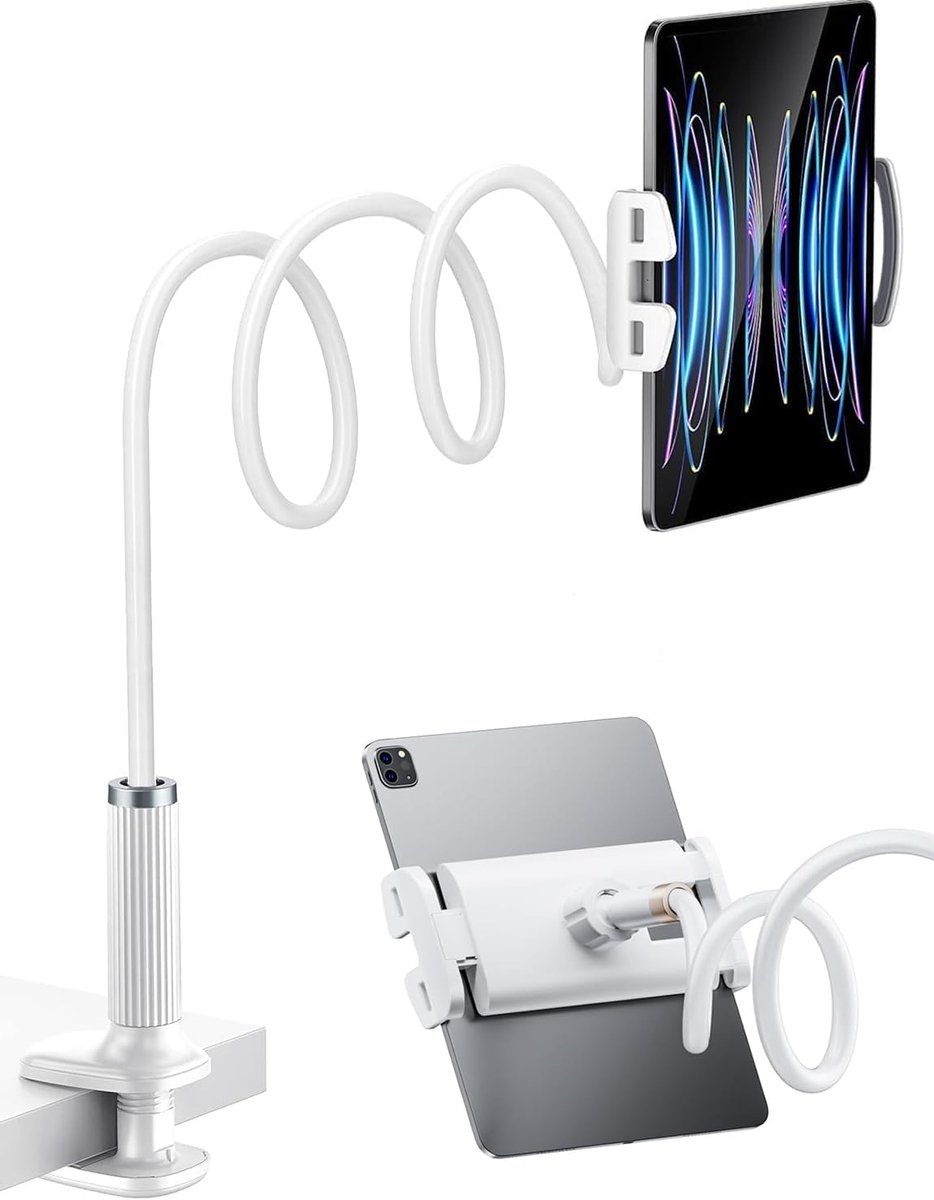Thijox - Zwanenhals Tablethouder 360° Draaibaar - Mobiele Telefoonhouder voor Tafel - Standaard Voor iPad, Galaxy Tabs, Kindle Fire HD - 100 cm - Robu