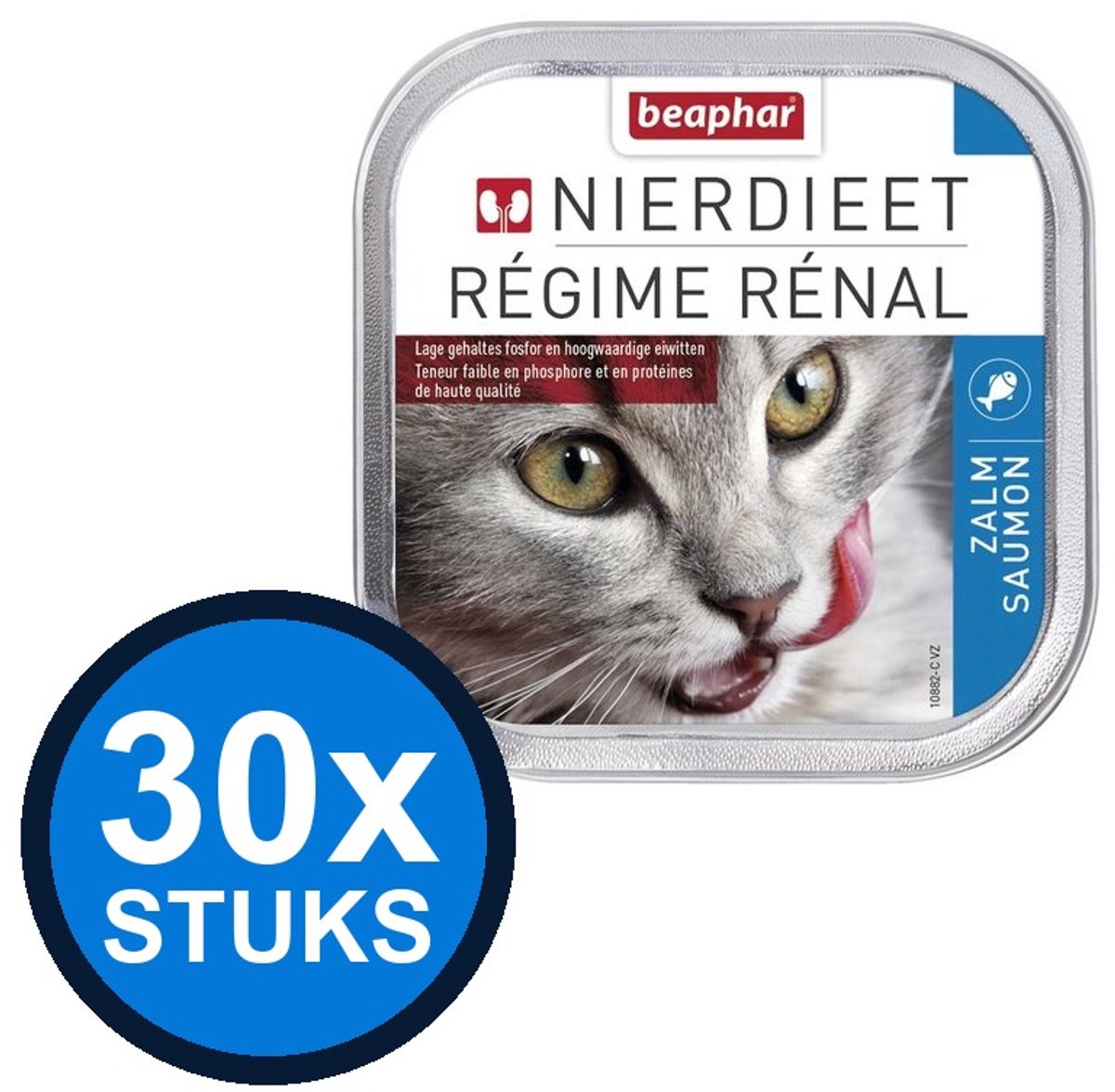 30x Beaphar - nierdieet kat zalm 100gr - Kattenvoer Natvoer - 100 g