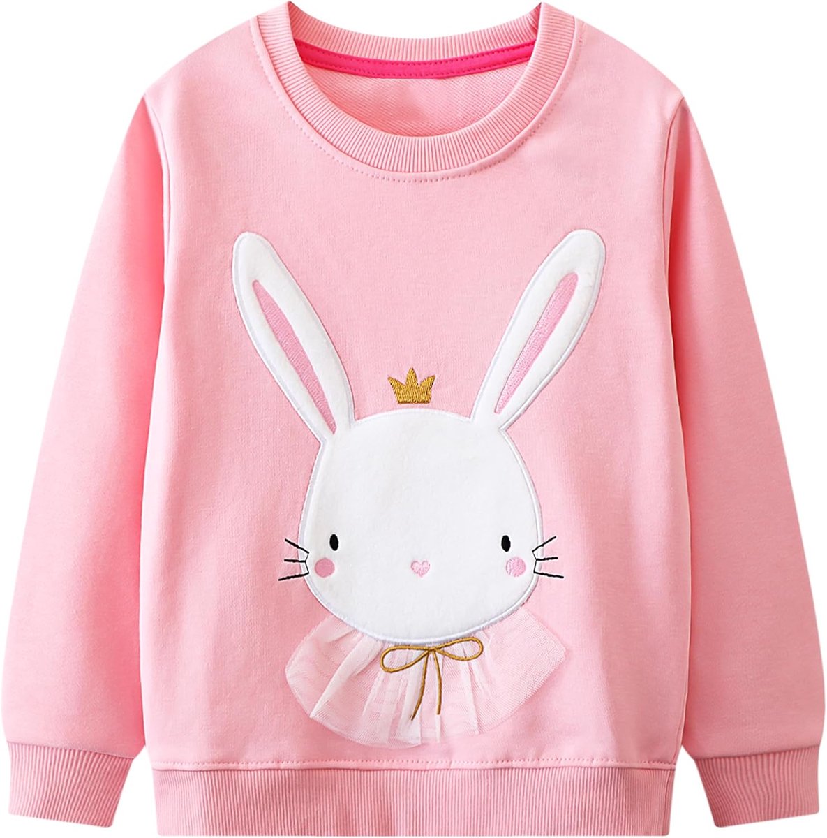 SnelShoppen - Meisjes Sweater Katoen Lichtgewicht Casual Sport Lange Mouw Shirt Pailletten Bontachtige Dierenprint Kinderkleding 2-7 Jaar Maat 92-122