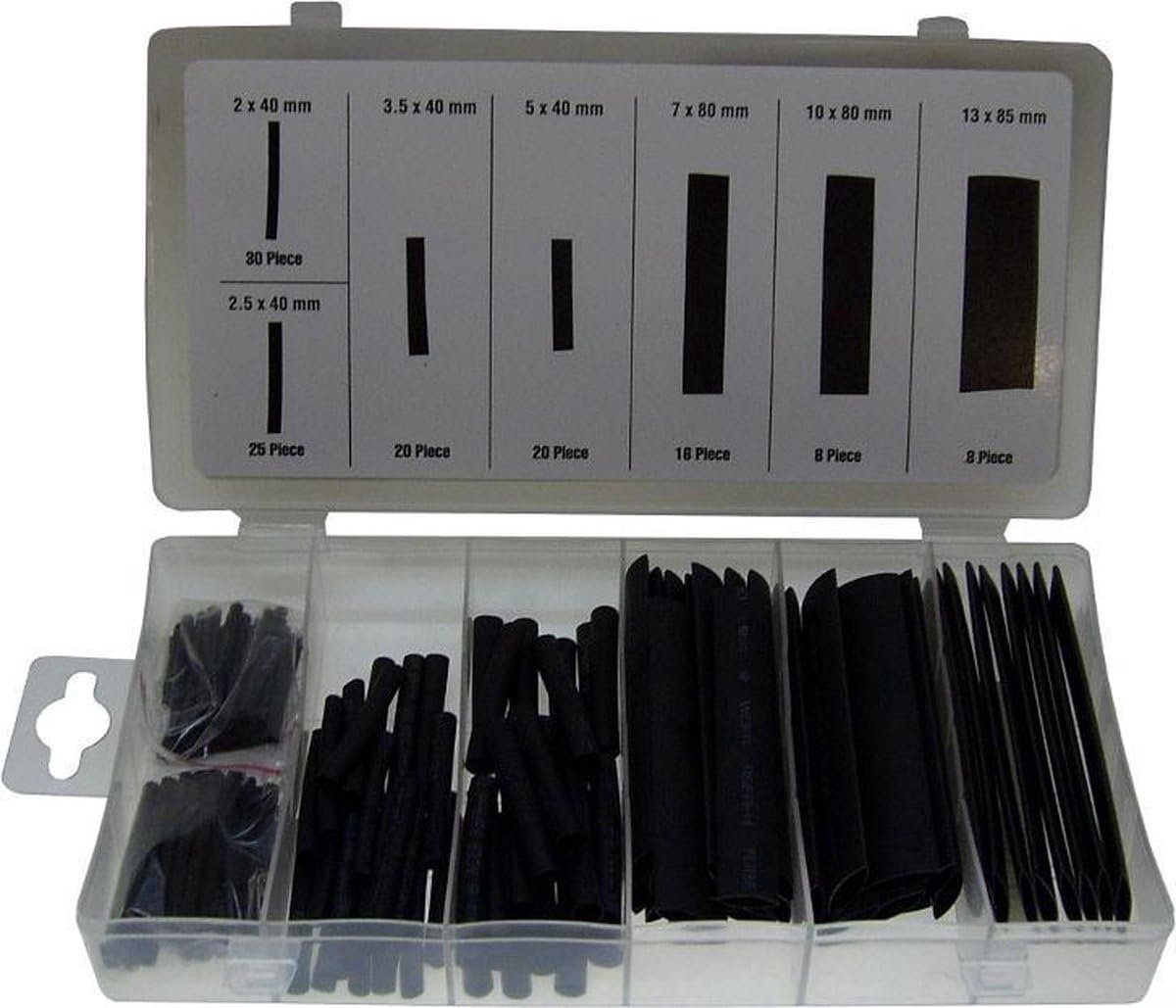 Thijox - Krimpkous Set 127-delig Zwart - Krimpsok voor Elektronische Apparaten, Duurzaam, Temperatuurbestendig, Perfect voor Klussen en Reparaties