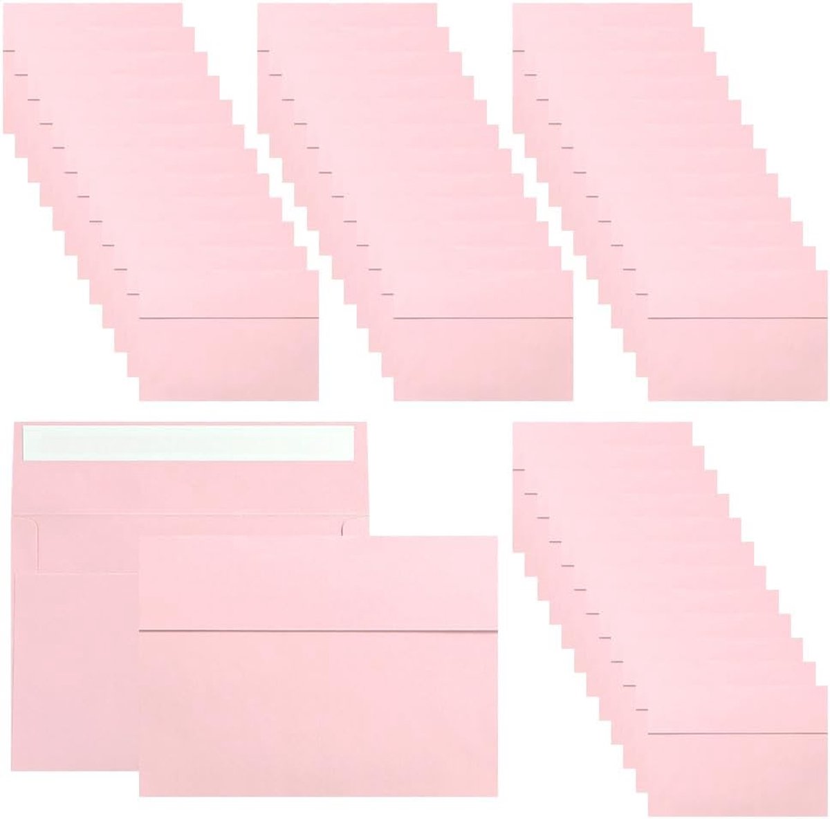Zelfklevende Enveloppen 50 Stuks - Roze - 18,3 x 13,2 cm - Ideaal voor Wenskaarten - ShopVlot