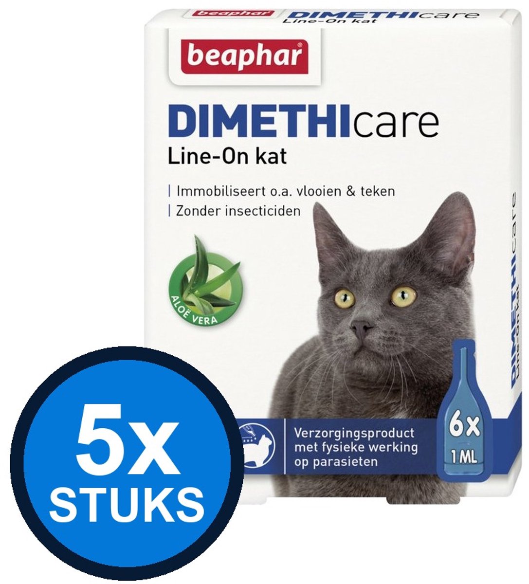 5x Beaphar - DIMETHIcare line-on kat 6pip - Dierenverzorging