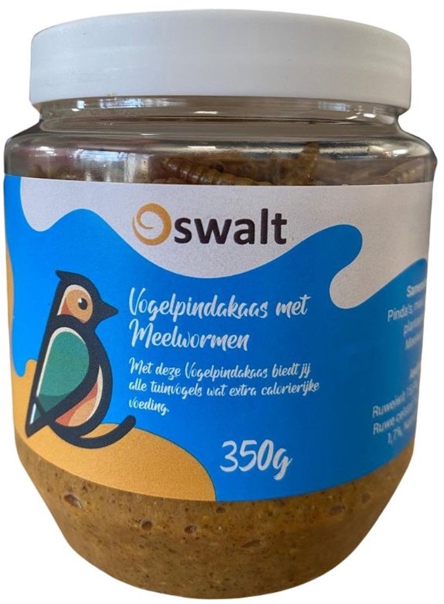 Oswalt Vogel Pindakaas met Meelwormen - Buitenvogelvoer - 60 x 350 gram