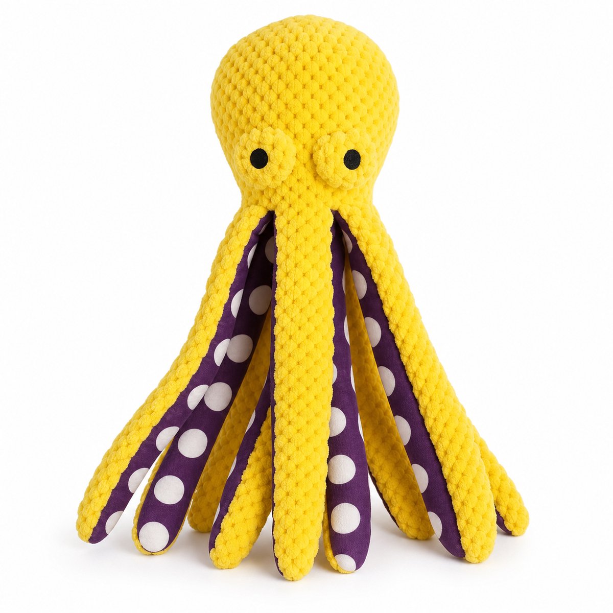 Kahil Pluche Octopus Hondenspeelgoed - Piepend Kauwspeeltje - Geel - 35 cm