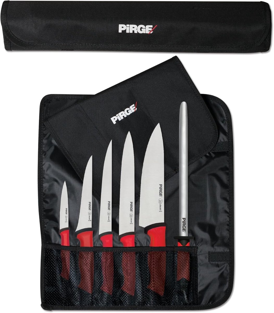 SnelShoppen - Professionele Koksmes Set 7-delig met Tas, RVS, Anti-slip Handvat, Scherp voor Koken, Keuken Gereedschap, Perfect voor Chefs en Kooklief