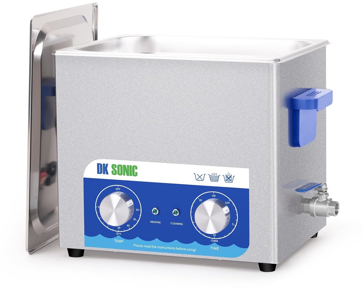 SnelShoppen - Tabletop Ultrasonic Cleaner 10L - RVS Ultrasoon Reiniger voor Sieraden, Brillen, Messen, Protheses, Kettingen, Ringen, Horloges, Scheerm