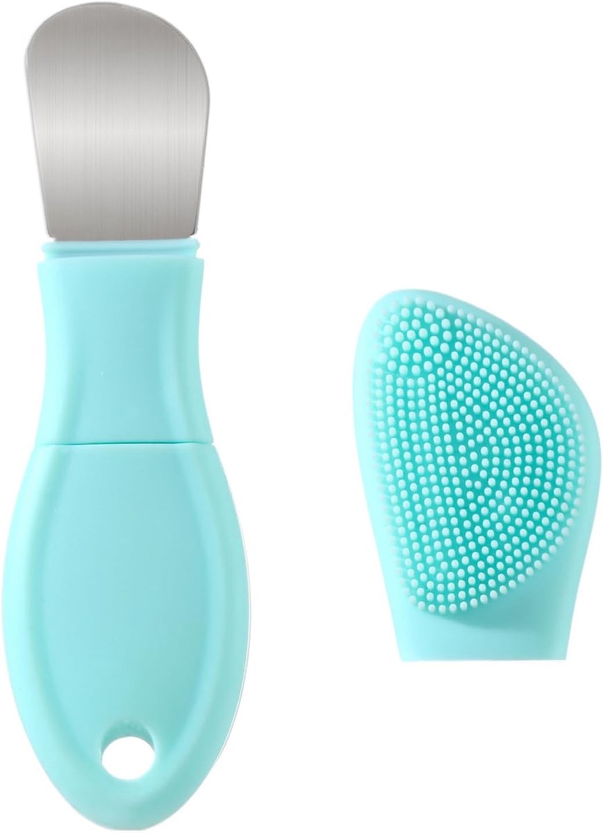 SnelShoppen - Silicone Face Scrubber Blackhead Remover 2-in-1 Gesichtsreiniging Tool voor Heren en Dames - Pore Cleansing Spatula met Siliconen Handva