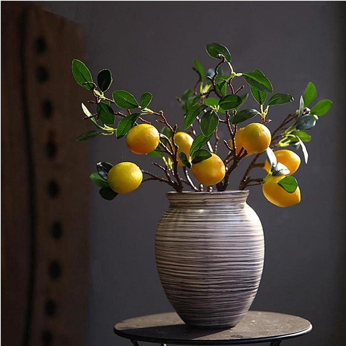 Kunstcitroen Takken - Nep Fruit - Huis Decoratie - Realistische Vorm - 3 Stuks - Geel