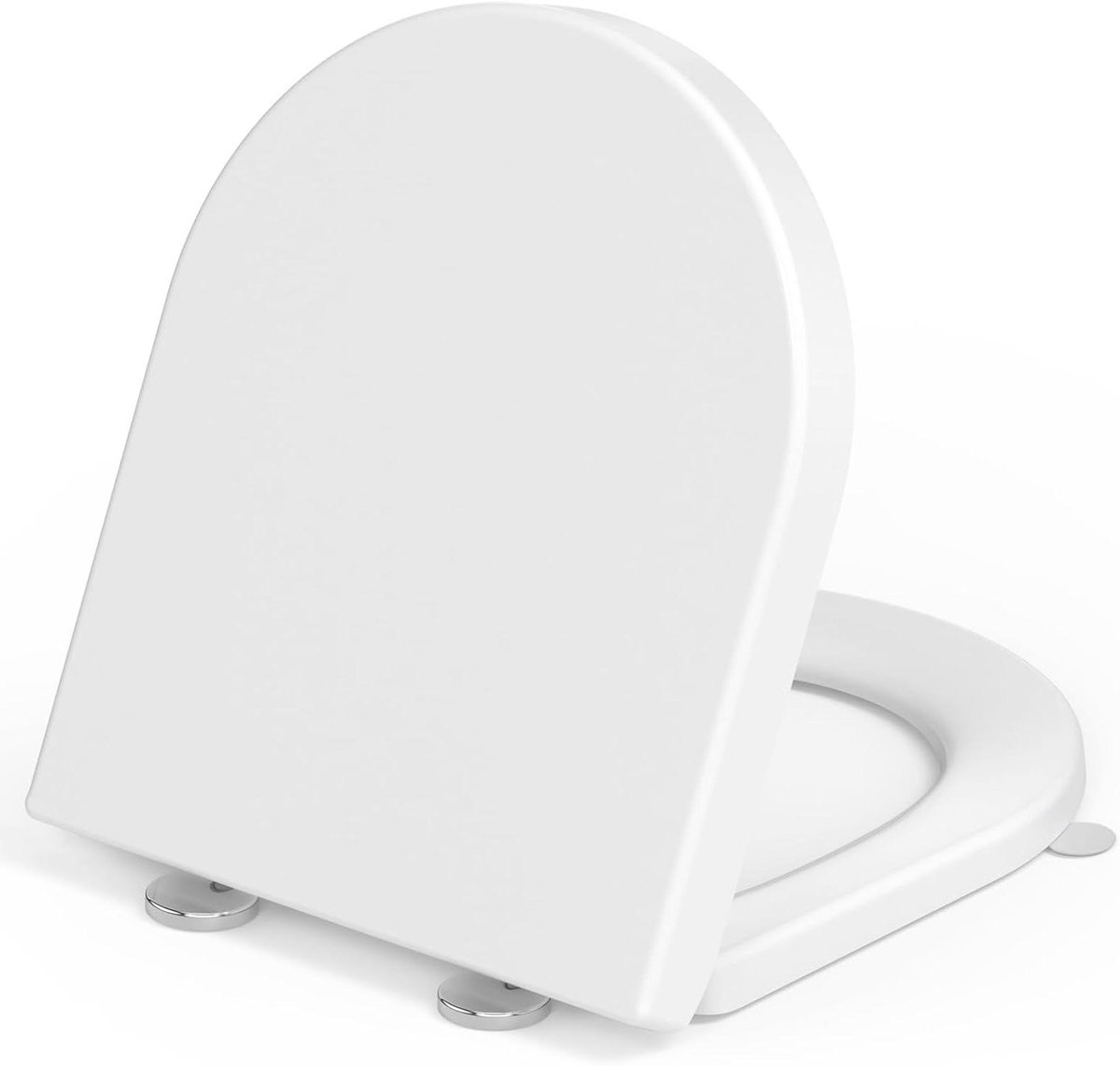 Toiletbril D-vormig - Toiletzitting - Badkamer Upgrade - Soft Close - 425 x 363 cm - Wit