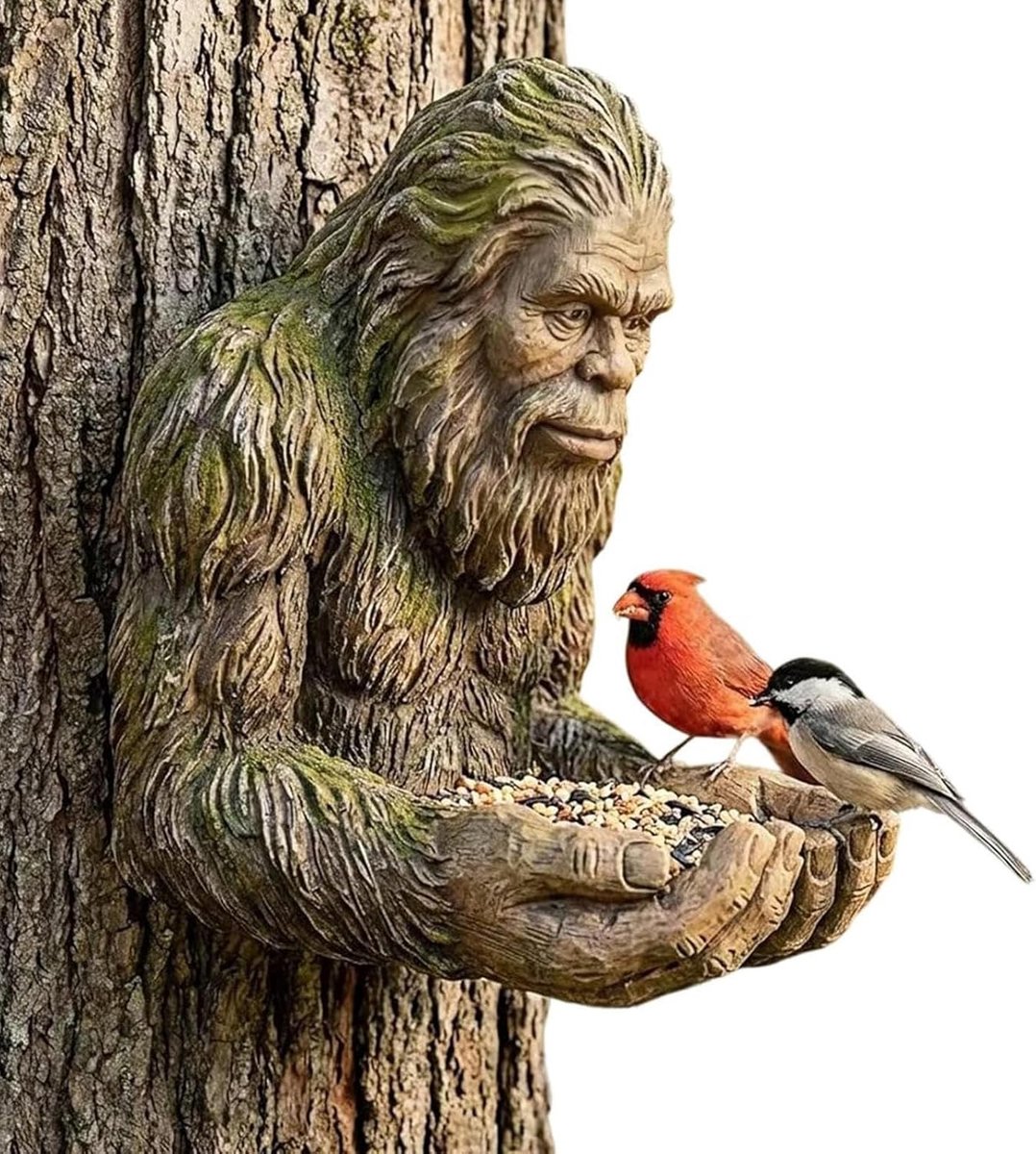 Thijox - Bigfoots Vogelvoeders, Waterdichte Vogelvoederbak voor Buiten, Grillig Tuin Standbeeld, Handgevoede Bosbeschermers, Sculptuur voor Tuin en Ac