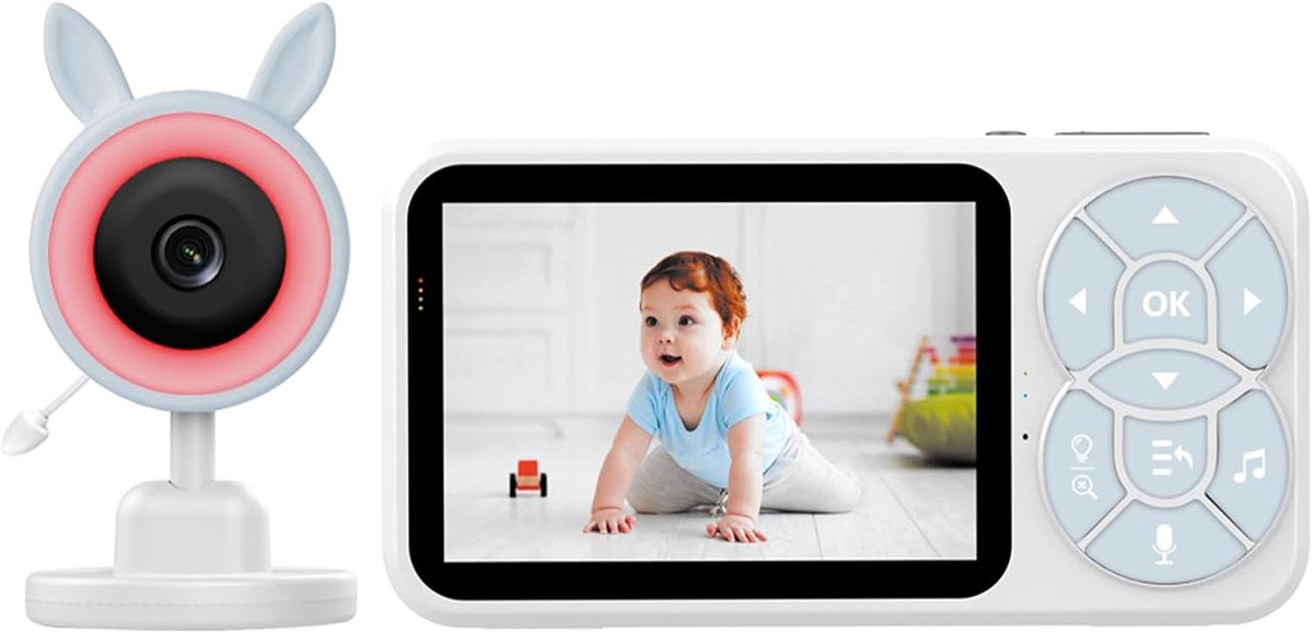 SnelShoppen - Babyfoon met Camera 3.5 inch - Draadloze Video-Babyfoon met Nachtzicht, Temperatuurbewaking, Twee-Weg Audio, VOX-Modus, 2,4 GHz Voor Oud