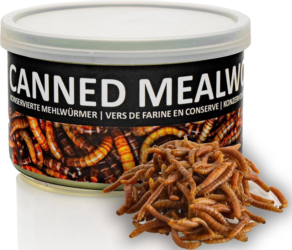 SnelShoppen - Sappige geconserveerde meelwormen 35 g - Vogelvoer voor wilde vogels, egelvoer, eekhoornvoer, hamstervoer, het hele jaar door, rijk aan