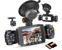 SnelShoppen - Hikity USB-dashcam voor Android-autoradio met Nachtzicht, Waterdichte Mini-autocamera, 170° Groothoek, G-sensor, Loop-opname & 64G SD-ka