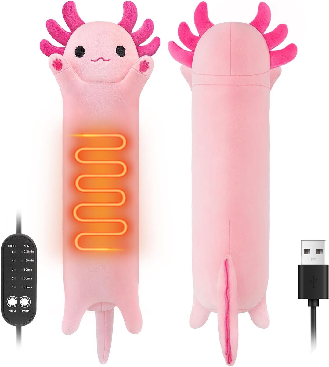 SnelShoppen - Axolotl Elektrische Deken, Knuffeldeken met Automatische Uitschakeling, Warmtekussen voor Menstruatie, Nek, Rug, Schouders en Buik - Per