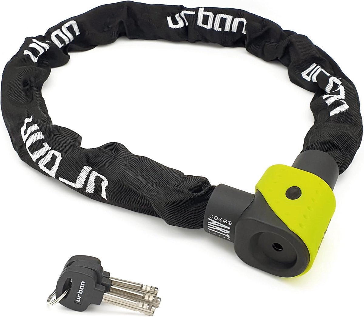 SnelShoppen - URBAN SECURITY 10K120 ART3 Gekeurde High Security Anti-Diefstal Ketting Ø10mm, 120cm - Multifunctionele Fiets- en Motorfietsbeveiliging