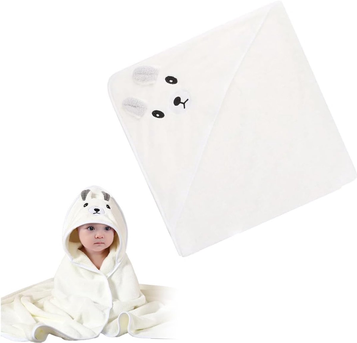 SnelShoppen - Zachte Babyhanddoek met Capuchon voor Pasgeborenen - Super Absorberende Badhanddoekset voor Kinderen - Babycadeau voor Jongens en Meisje