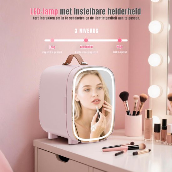 SP® Mini Koelkast - 4L Capaciteit - Minibar - Skincare Koelkast - Roze - 29cm x 21cm x 30cm van sp — afbeelding 5