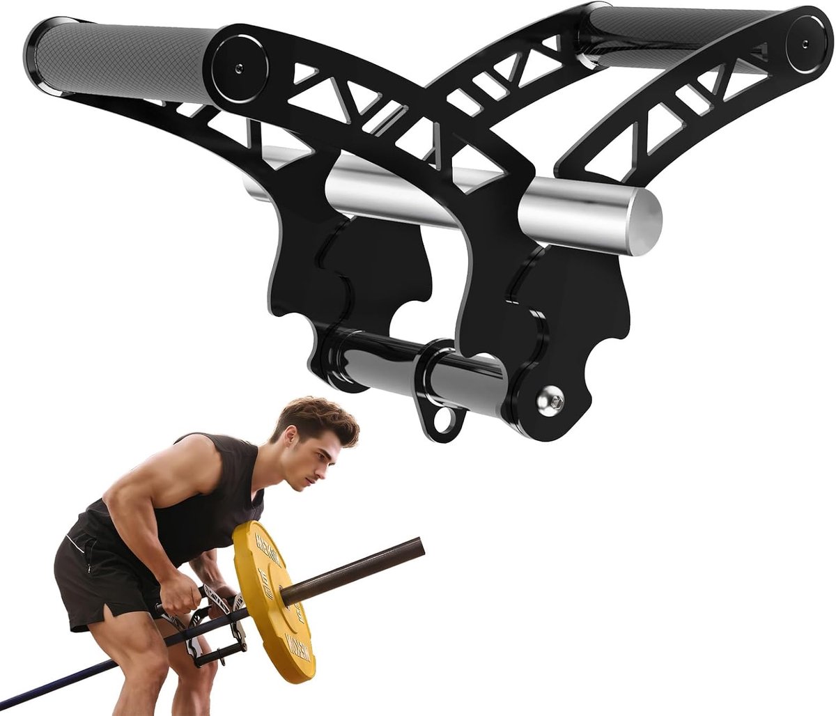 SnelShoppen - Adjustable Width T Bar Handle, Landmine Attachment voor Dumbbells, U Clips Gym Landmine Handle V Bar voor Rug, Armen, Schouders, Volledi