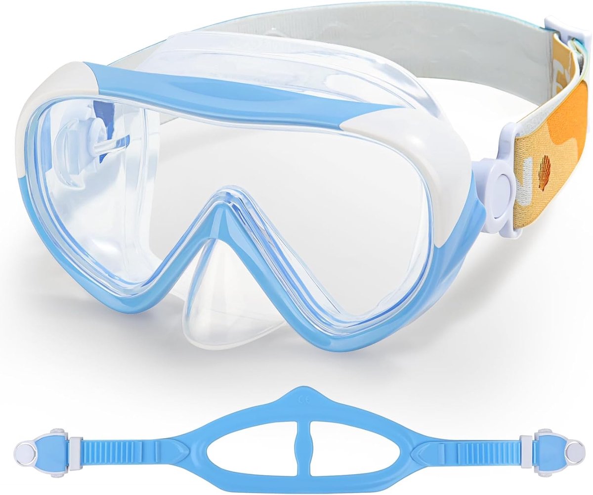 SnelShoppen - Kinderen Zwemmasker - Ultieme 180° Zwemgoggles voor Kinderen, Anti-Fog Duikmasker, Lekvrije Kindergoggles met Neusbedekking en Stoffen B