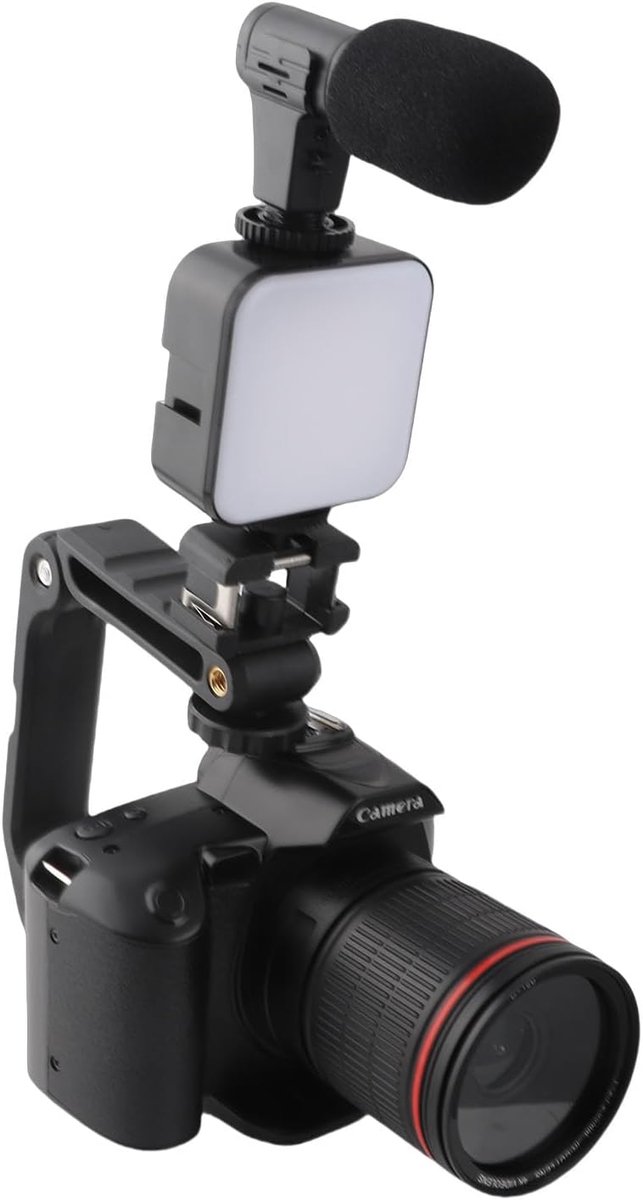 SnelShoppen - 4K 64MP Digitale Camera met Microfoon, HD Nachtzicht, WIFI Videocamera Camcorder met Vullicht, 16x Digitale Zoom, 3.0 Inch IPS Scherm, 1