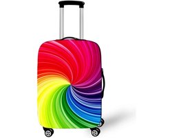SnelShoppen - DOTBUY Elastische Kofferhoes, 3D Reiskoffer Beschermhoes, Waterdicht en Wasbaar, Luchthavens, Reizen, S (18-20 Zoll), Modern en Kleurrij