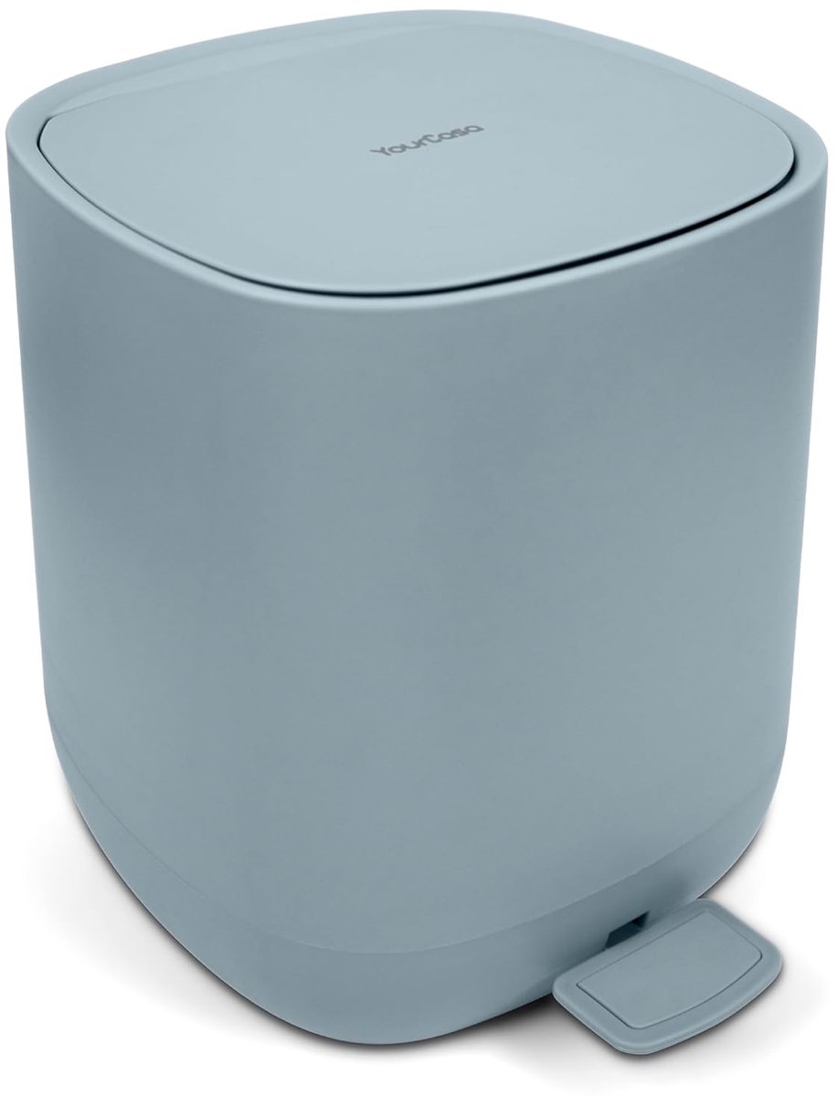 SnelShoppen - 5 Liter Badkamer Prullenbak Elegant Ontwerp met Deksel en Soft Close - Kleine Afvalbak voor Toilet - Verwijderbare Binnenemmer - Mint Gr