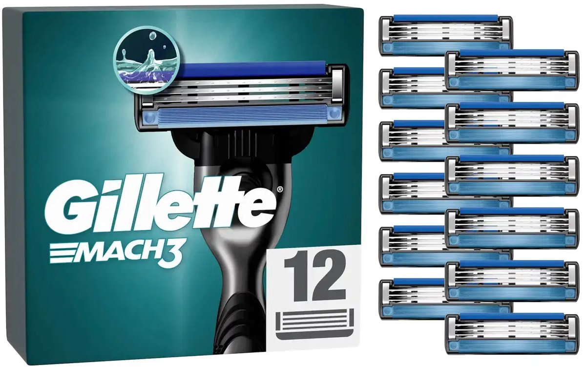 Gillette Mach3 navul scheermesjes 12 stuks