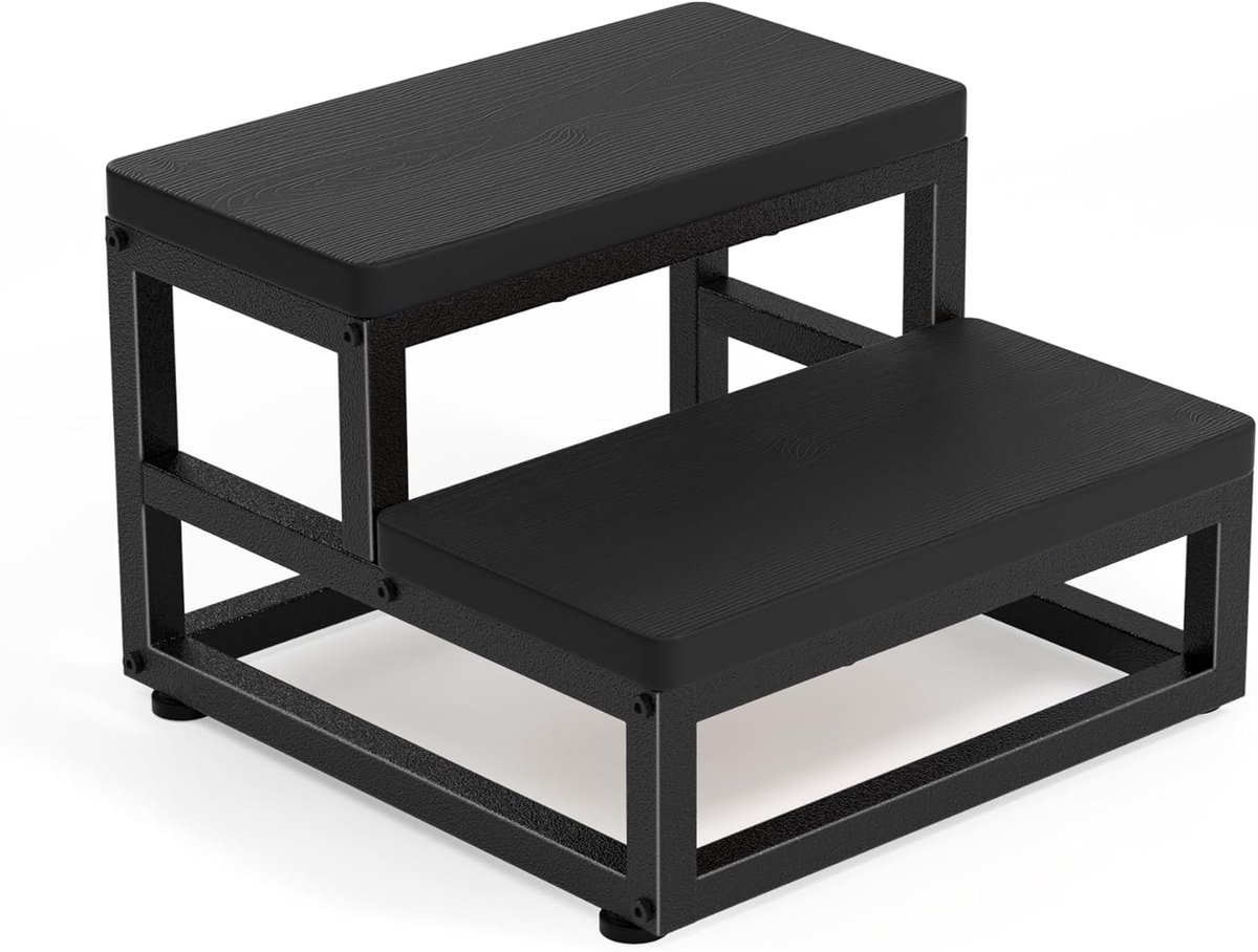 SnelShoppen - 2-Traps Steigertrap voor Volwassenen en Kinderen, Waterproof HDPE Voetbank met Verstelbare Antislip Voetjes en Afgeronde Hoeken, Ideaal