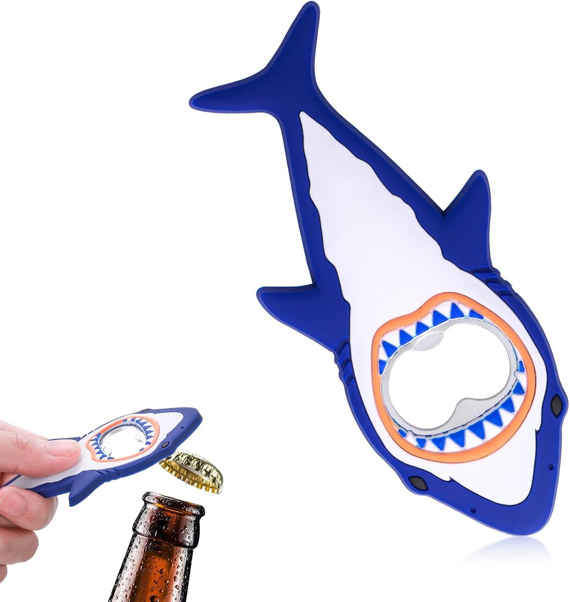 SnelShoppen - Andibro Shark Opener, Grappige Flessenopener, Magnetische Switch, Haring, Beer Camping Accessoires, Cadeau voor Mannen, Vader, Vriend, B