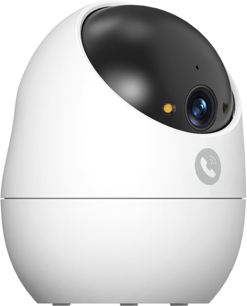 SnelShoppen - Indoor Beveiligingscamera 360° - 3K Videokwaliteit - Nachtzicht - Mensherkenning - Beveiliging voor Thuis - Babyfoon - Werkt met Alexa